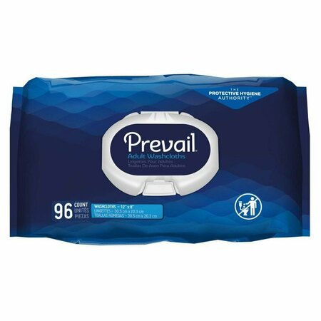 PREVAIL Adult Washcloths, Soft Pack, Aloe, Vitamin E, 8 in. x 12 in., , 96PK WW-720